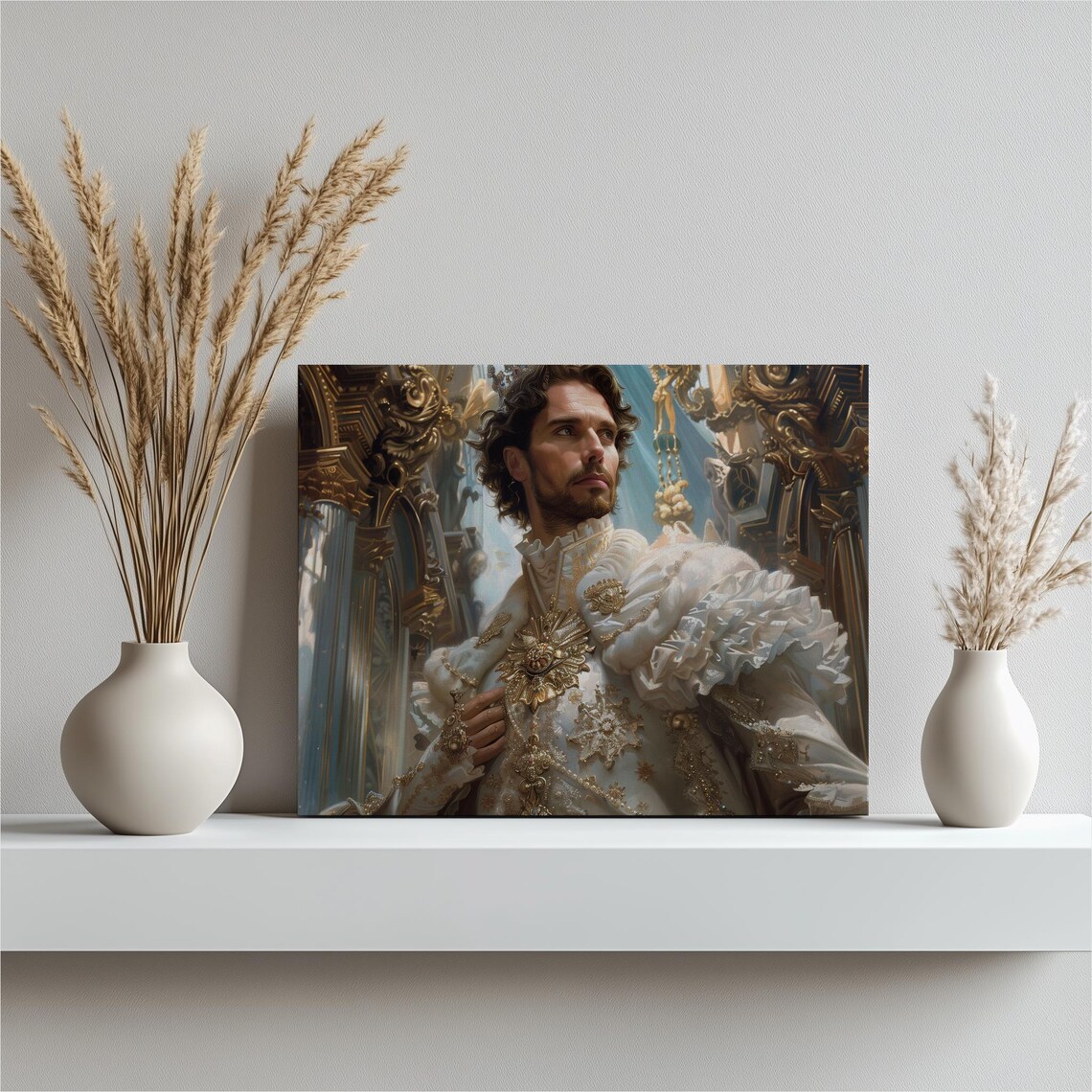 Ludwig II of Bavaria Regal Gold Royal Portrait Baroque Palace Wall Art