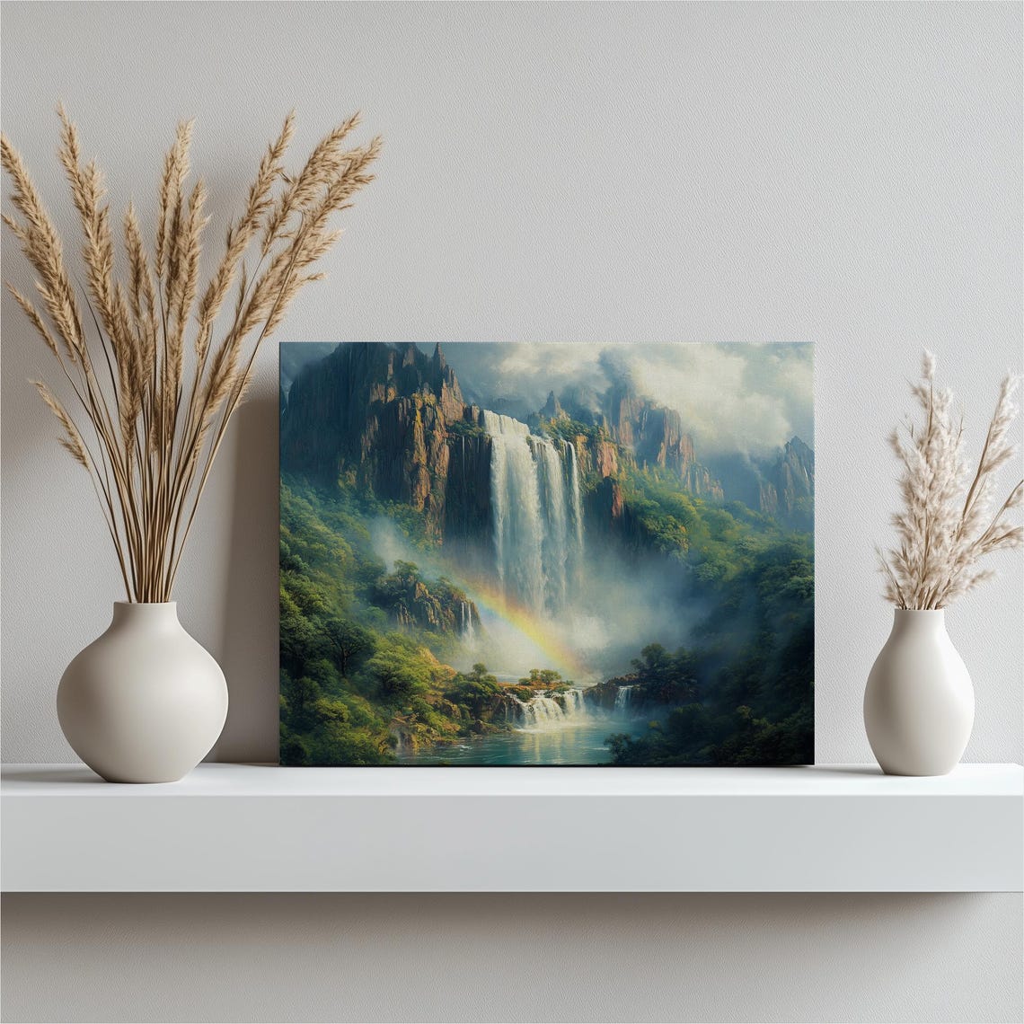 Angel Falls Venezuela Tall Waterfall Jungle Rainbow Landscape Poster