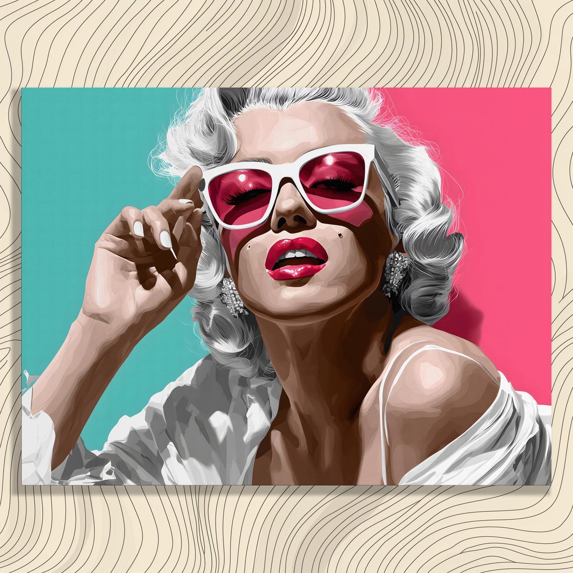 Marilyn Monroe Retro Glam Pop Culture Portrait Sunglasses Wall Art