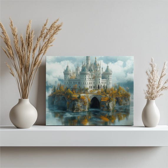 Phantom Castle Canvas Wall Art Surreal Homes Living Room Decoration Fantasy Interior Creative Dreamlike Artwork Professional