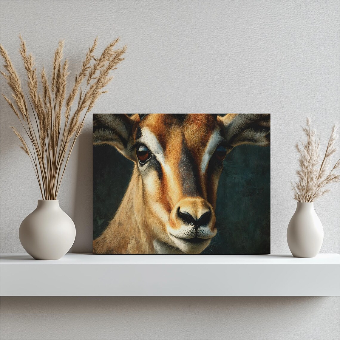 Gazelle Portrait Close Up African Safari Wildlife Art Poster