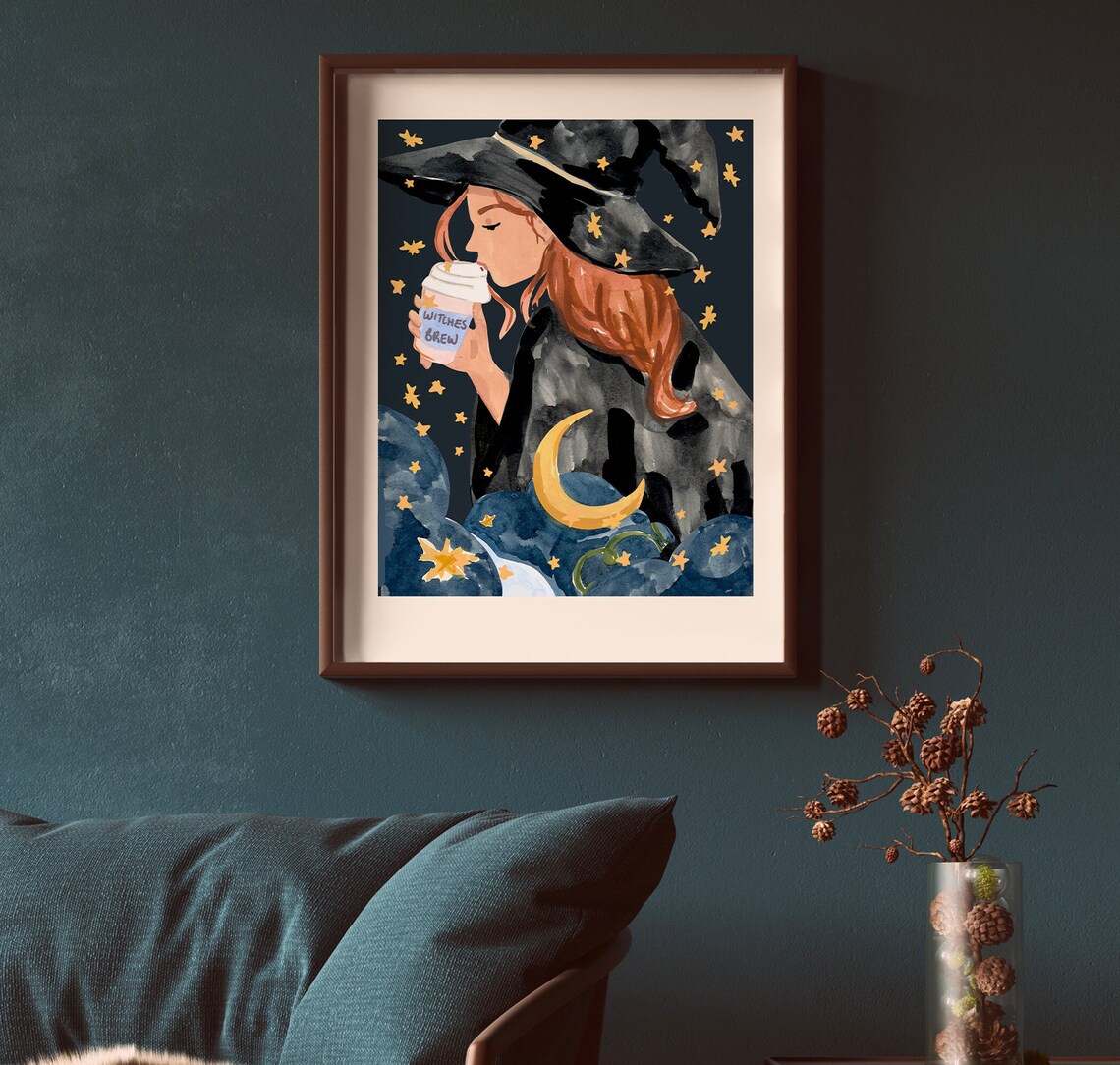 Witchs Brew Coffee Witch Art Print, Witchy - Image 2