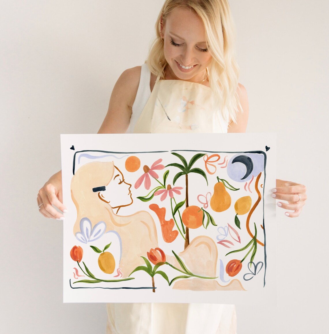 Summer Shapes Abstract Acrylic Painting Art Print - Image 3