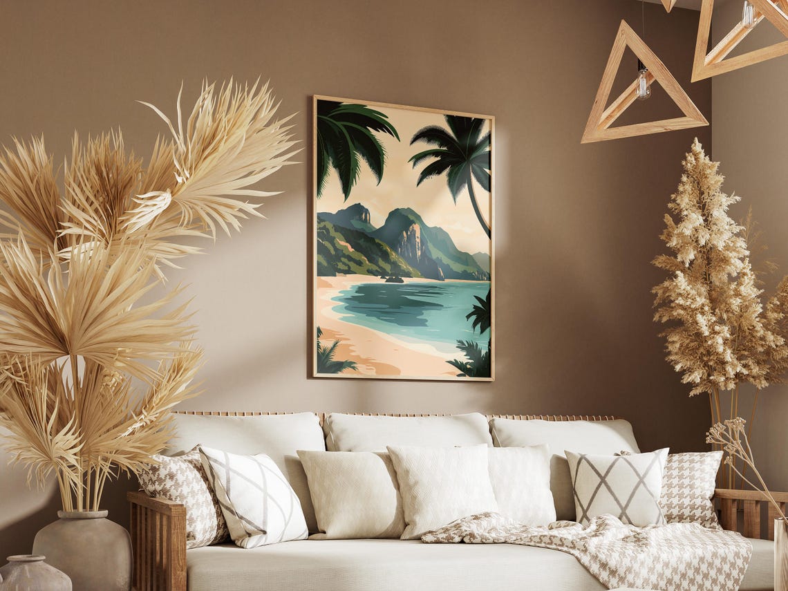 Ogasawara Islands Tropical Beach Palms Turquoise Bay Japan Poster - Image 3