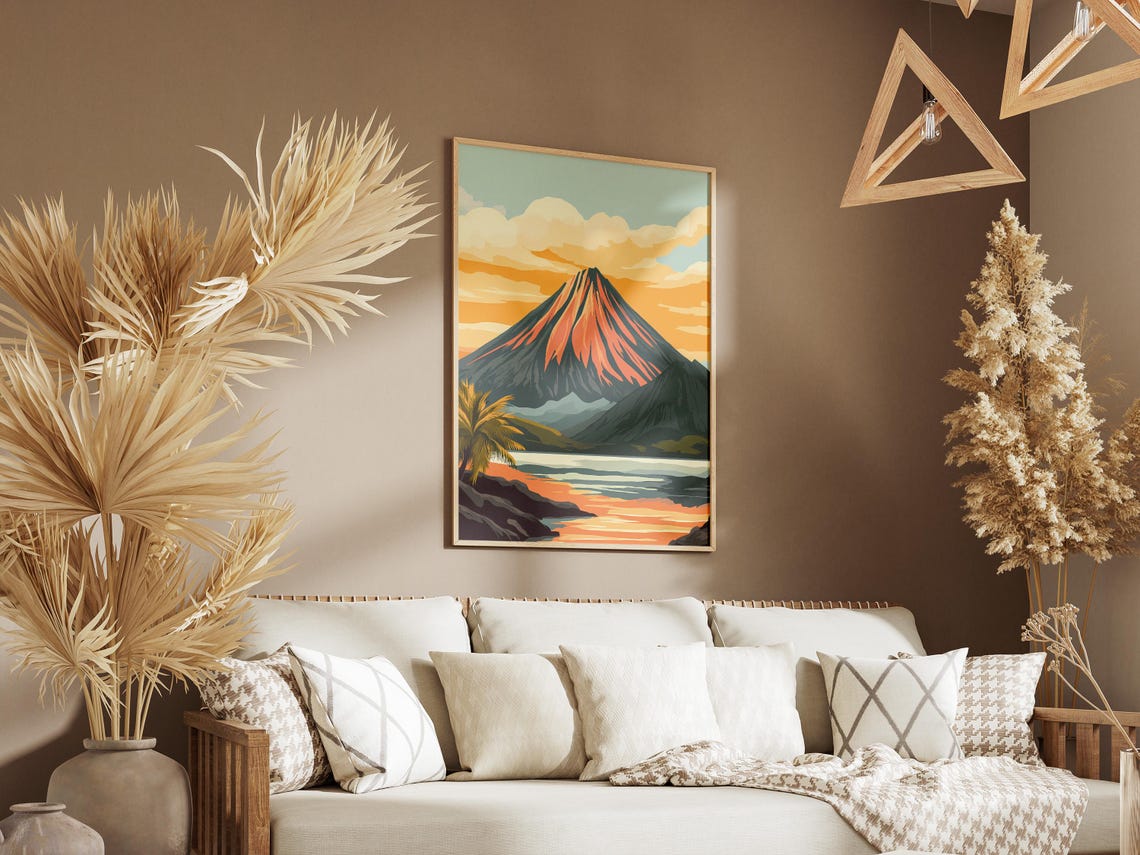 Mayon Volcano Perfect Cone Glowing Sunset Reflection Travel Poster - Image 3