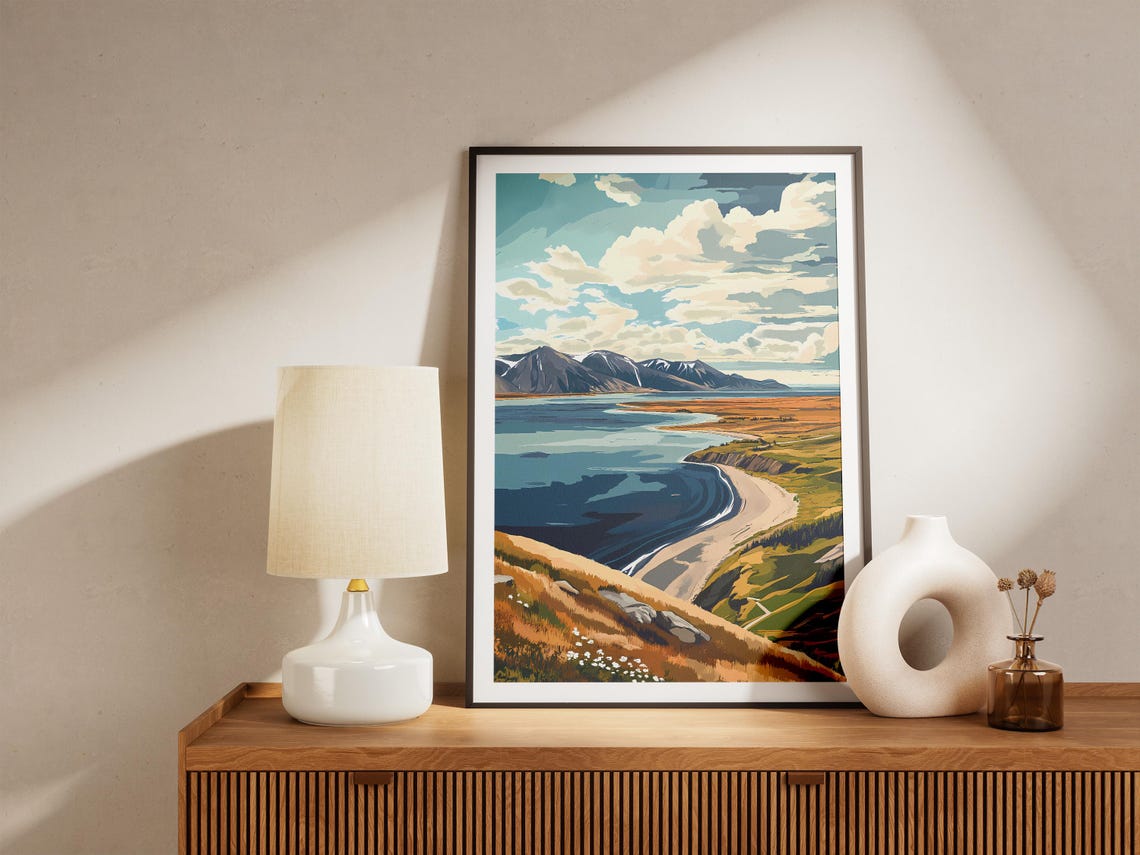 Wrangel Island Arctic Bay Aerial Coast Mountain Vista Poster - Image 5