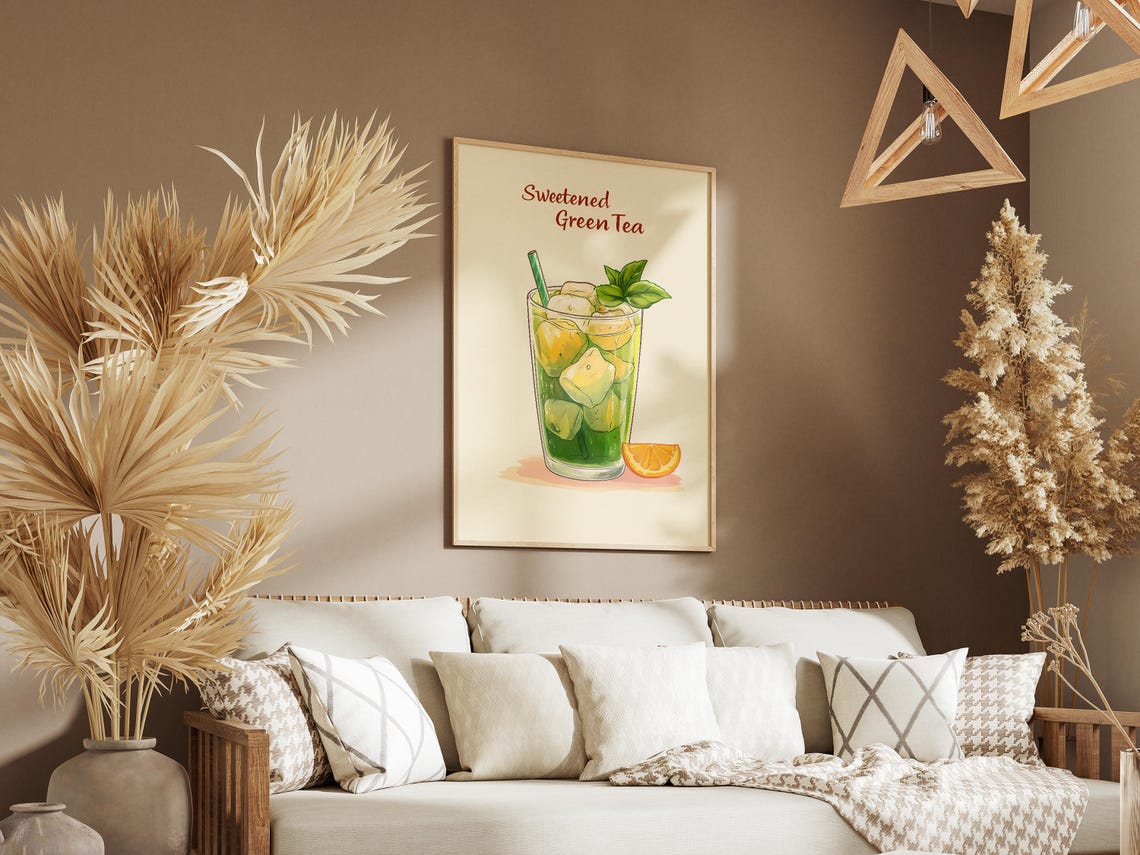 Sweetened Green Tea Iced Mint Lemon Refreshing Summer Drink Poster - Image 3