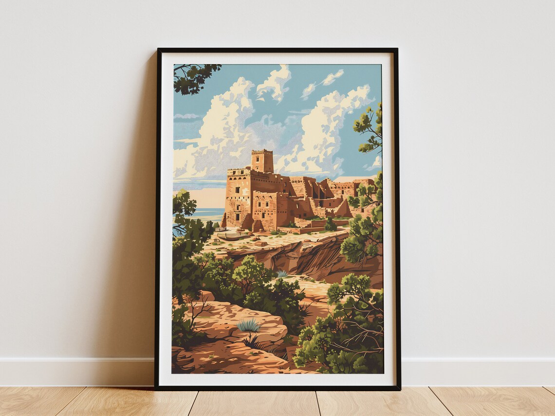 Mesa Verde National Park Cliff Dwellings Vintage Travel Poster
