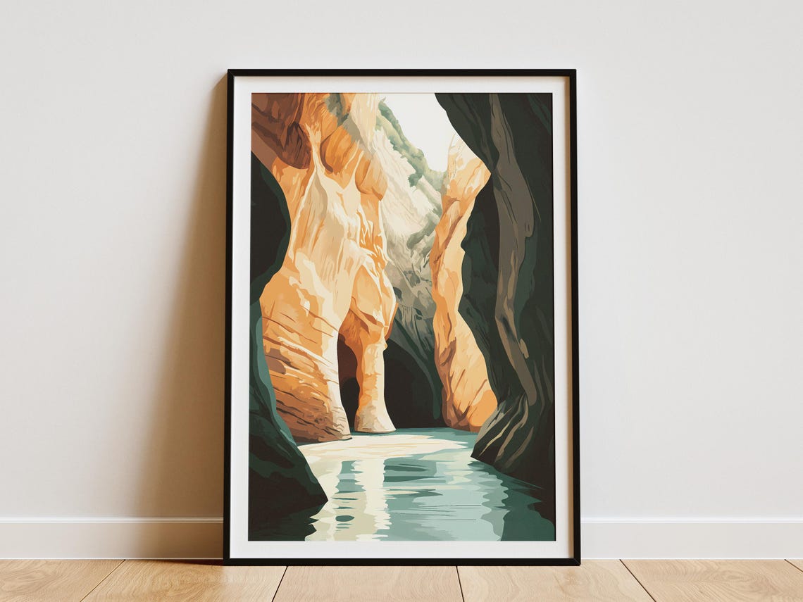 Skocjan Caves Slovenia Underground River Canyon Landscape Poster