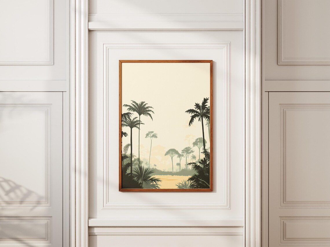 Senegal Palm Trees Poster African Safari Print Vintage Travel Poster Botanical Illustration Minimalist Nature Art Jungle Landscape Niokolo - Image 2