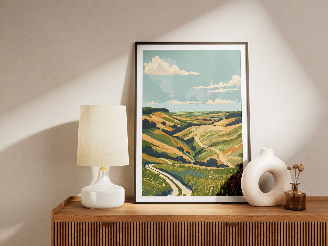 Kansas Flint Hills Landscape Travel Poster - Image 2