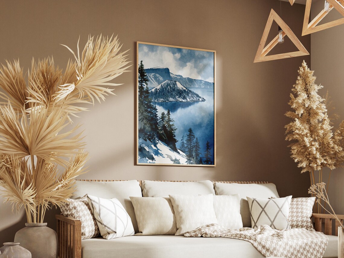 Crater Lake National Park Oregon Wizard Island Snow Lake Poster - Image 3