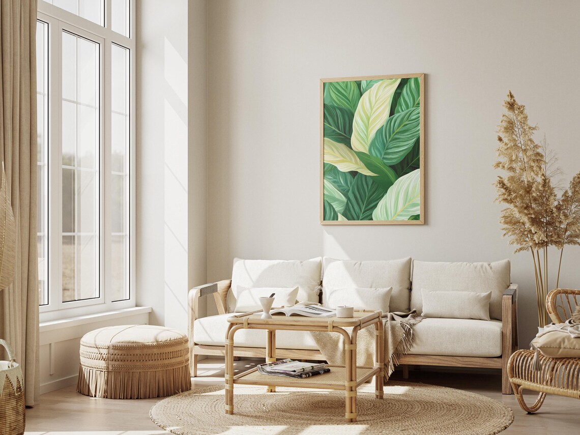 Calathea Leaf Art Print Tropical Wall Decor Botanical Poster Plant Lover Gift Modern Home Illustration - Image 3