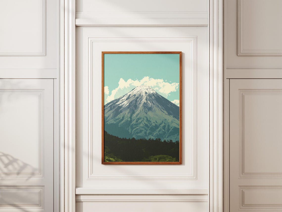 Tungurahua Volcano Ecuador Snowcapped Peak Minimalist Travel Poster - Image 2
