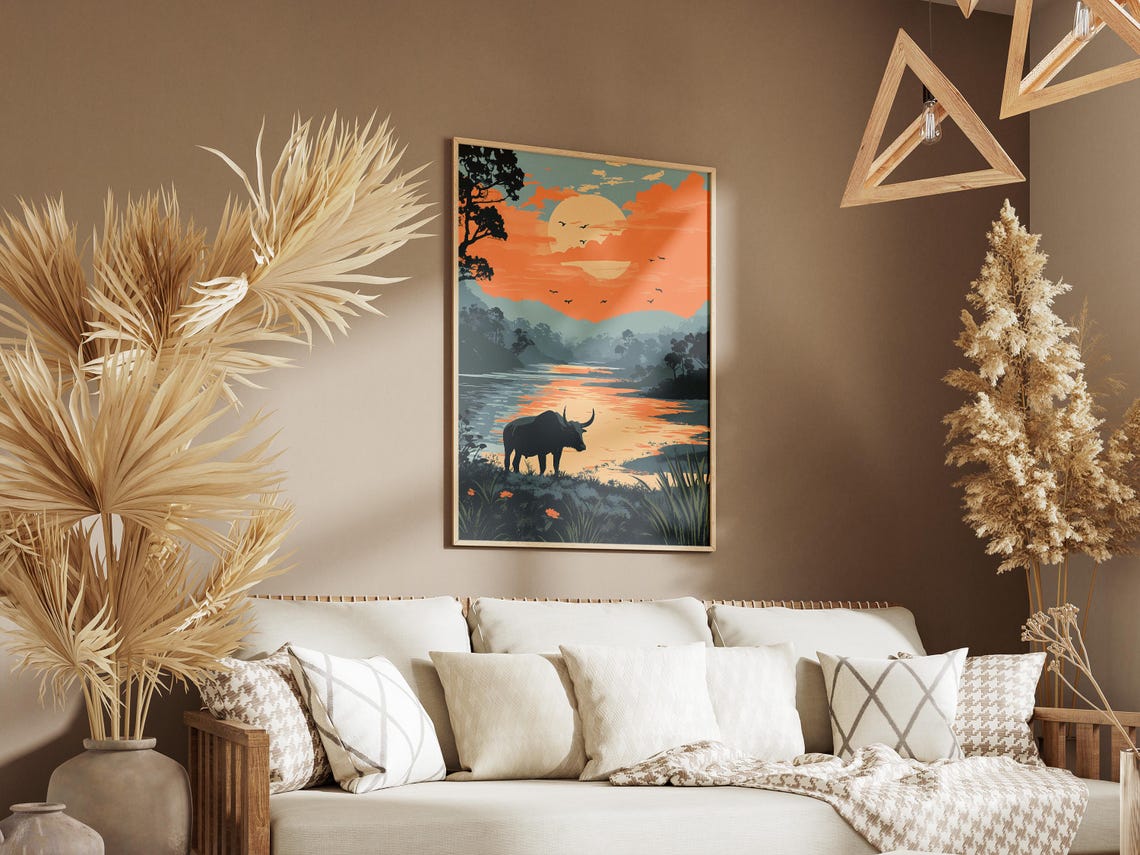 Buffalo River Sunset Poster Wildlife Landscape Wall Decor Gift Decor - Image 3