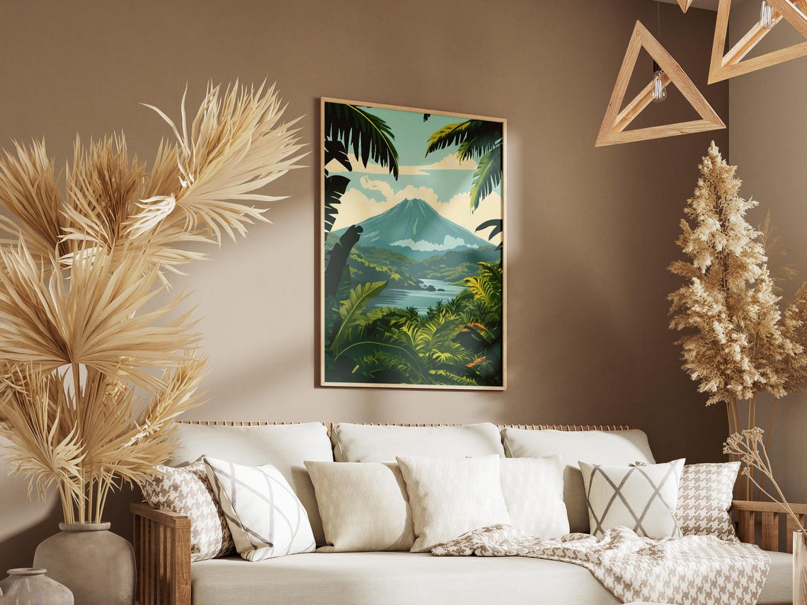 Virunga National Park Congo Volcano Jungle Lake Travel Poster - Image 3