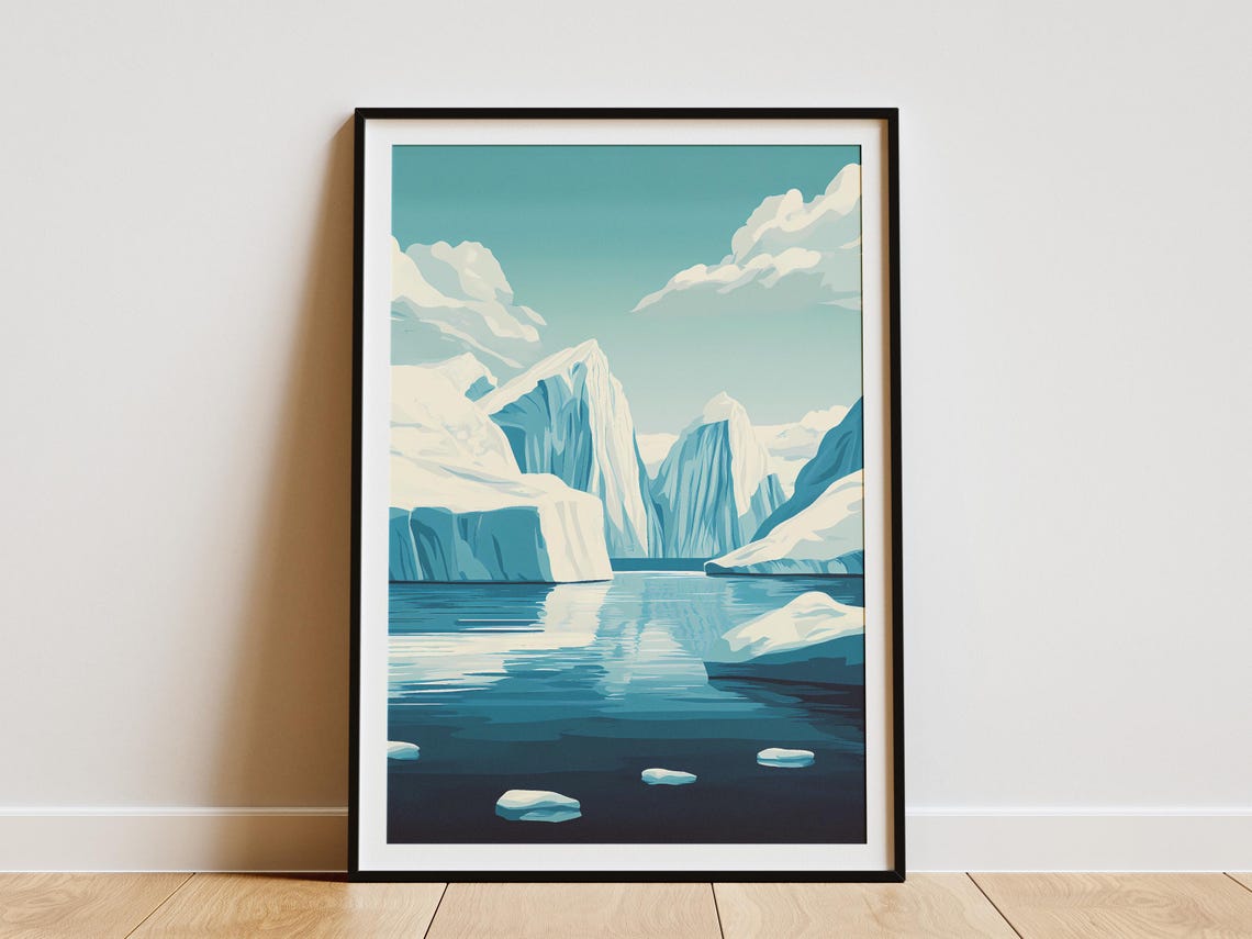Ilulissat Icefjord Greenland Icebergs Arctic Seascape Poster