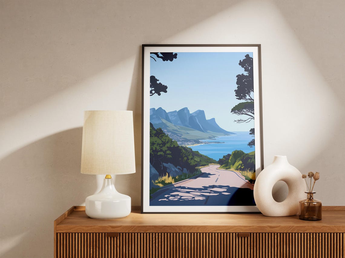 South Africa Coastal Road Scenic Table Mountain Ocean View Poster - Image 5