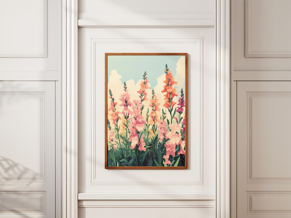 Pink And Orange Snapdragon Flowers In A Summer Garden Poster - Image 2
