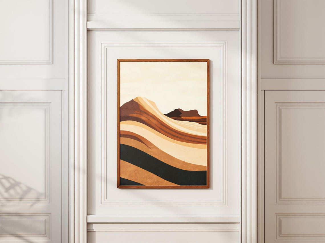 Australia Wave Rock Abstract Wavy Striped Sandstone Art Poster - Image 2