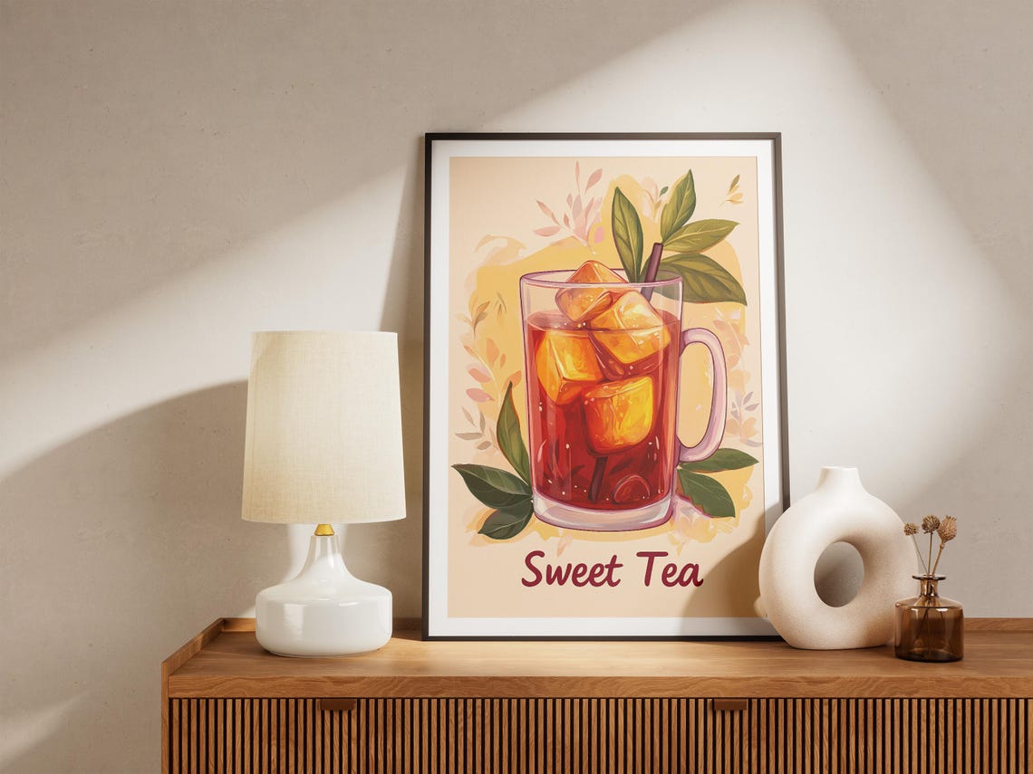 Sweet Tea Iced Tea Drink Summer Beverage Illustration Poster - Image 5