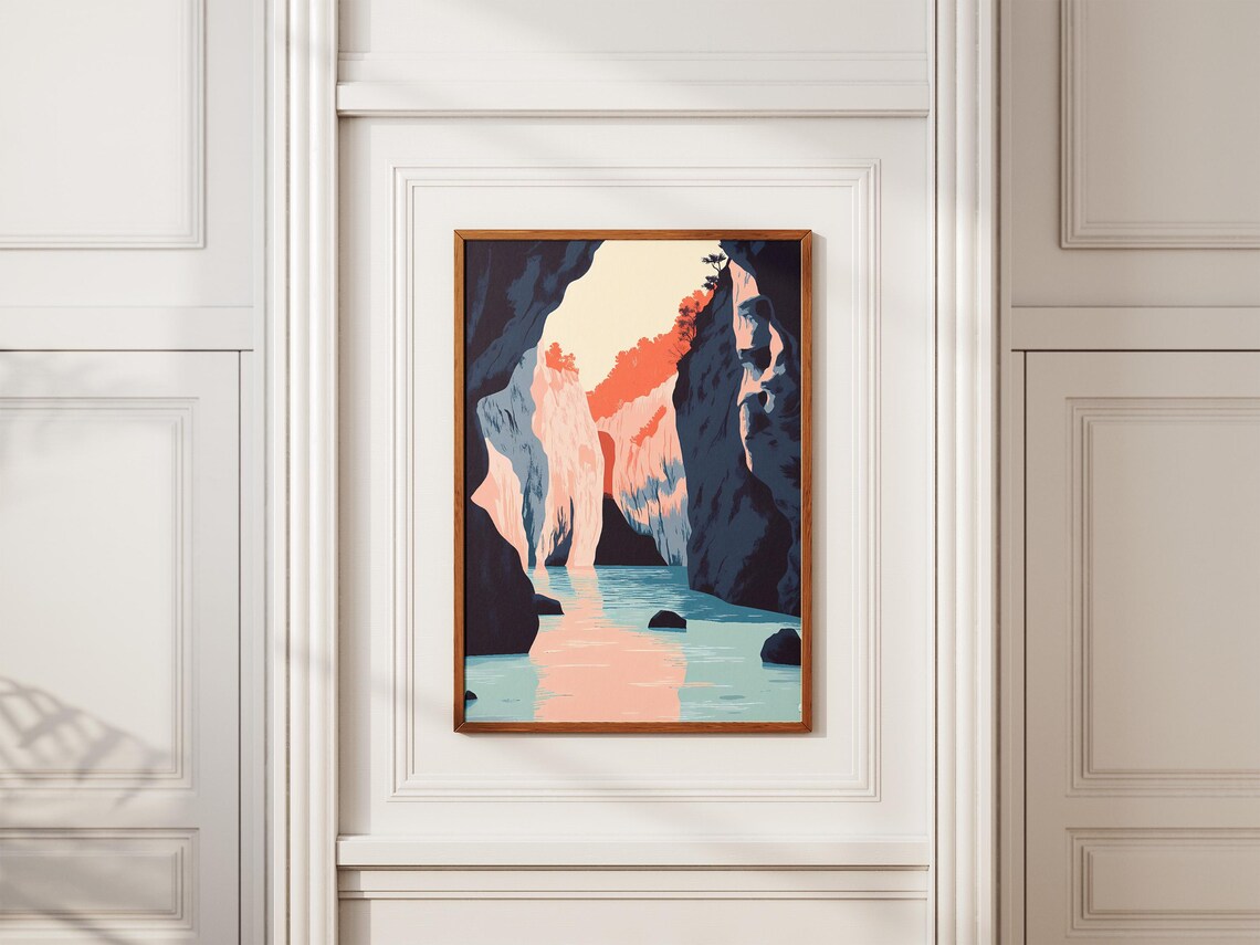 Skocjan Caves Slovenia Turquoise Water Vintage Travel Poster - Image 2
