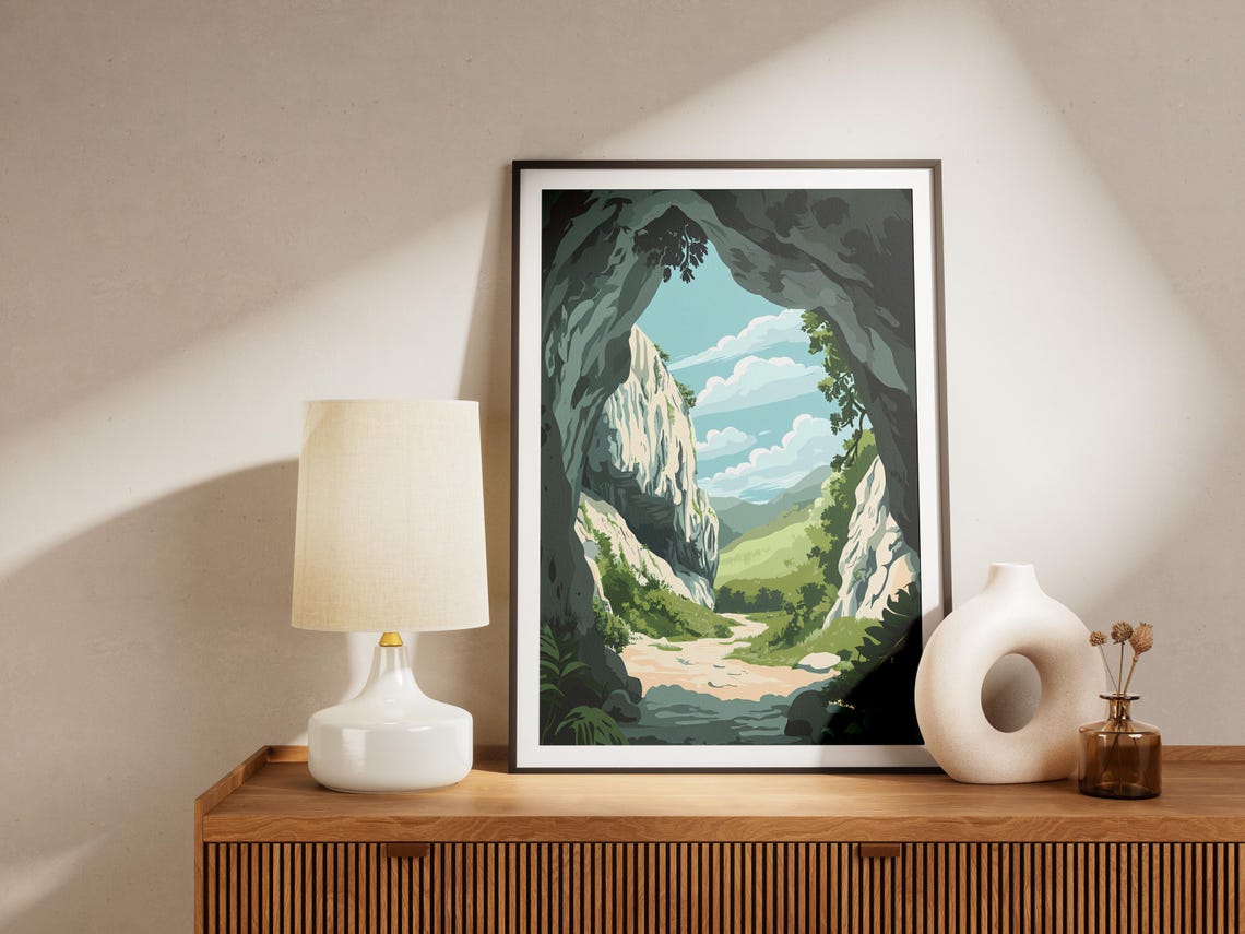Cave Arch Valley Poster Dramatic Rock Landscape Wall Decor Gift Decor - Image 4