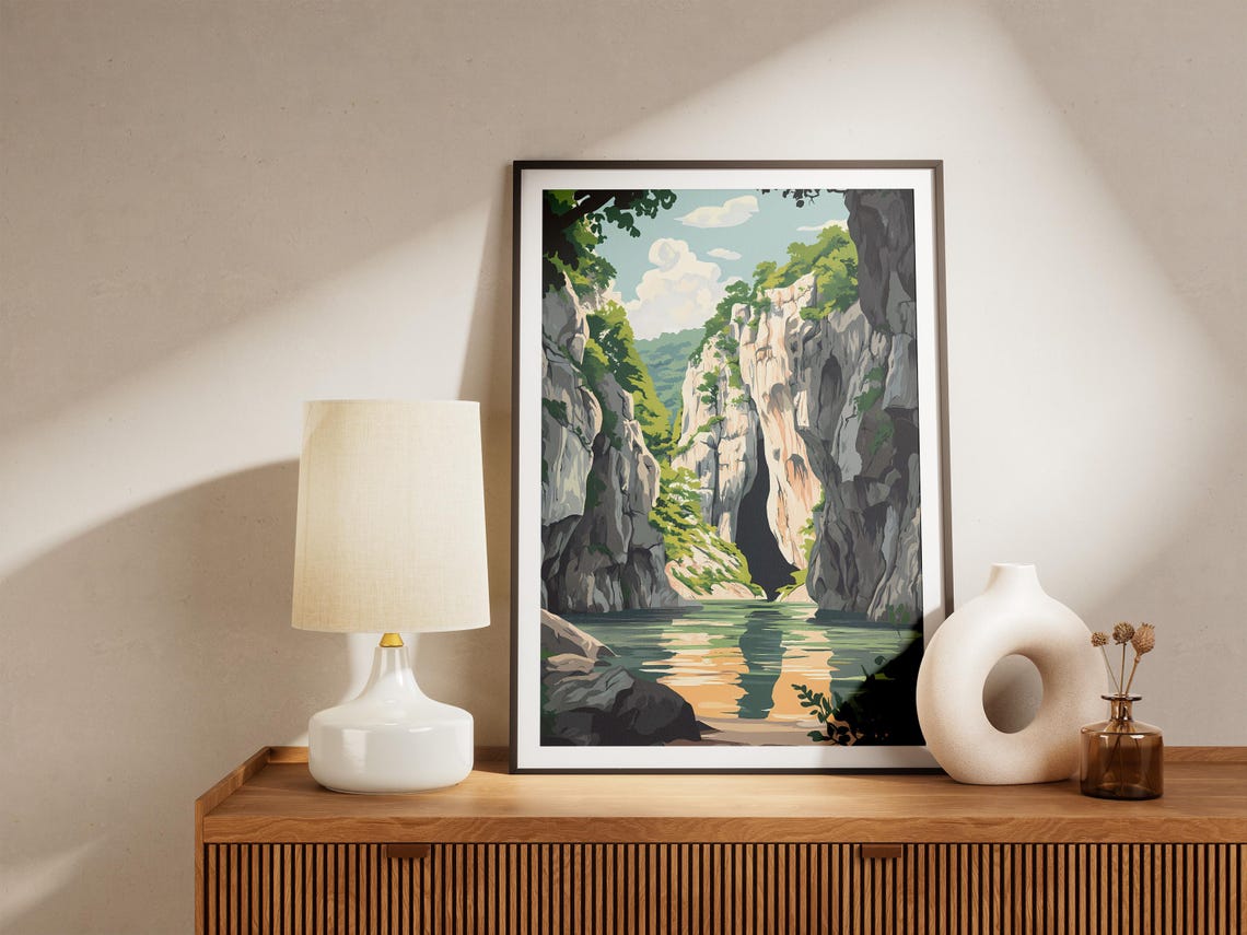 Aggtelek Karst And Slovak Karst Caves Poster Hungary Travel Print Nature Landscape Art Cave Art National Park Poster Vintage Travel Poster - Image 5