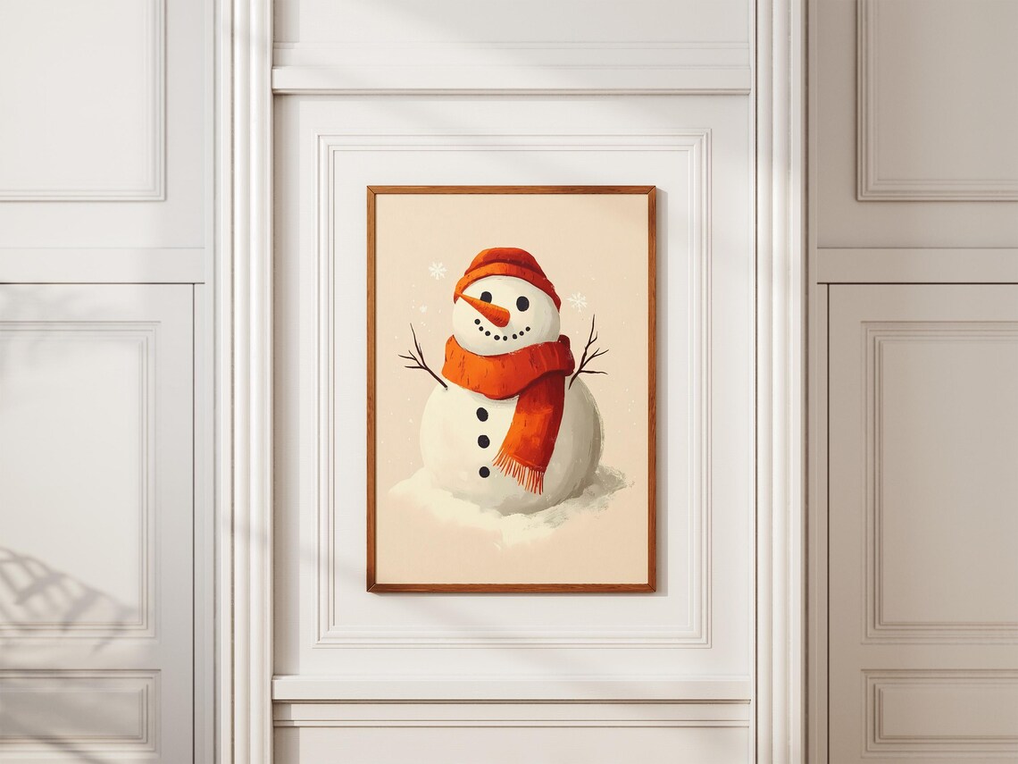 Snowman Christmas Poster, Winter Holiday Decor - Image 2
