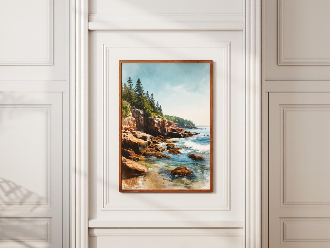 Acadia National Park Maine Rocky Coast Ocean Waves Scenic Poster - Image 2