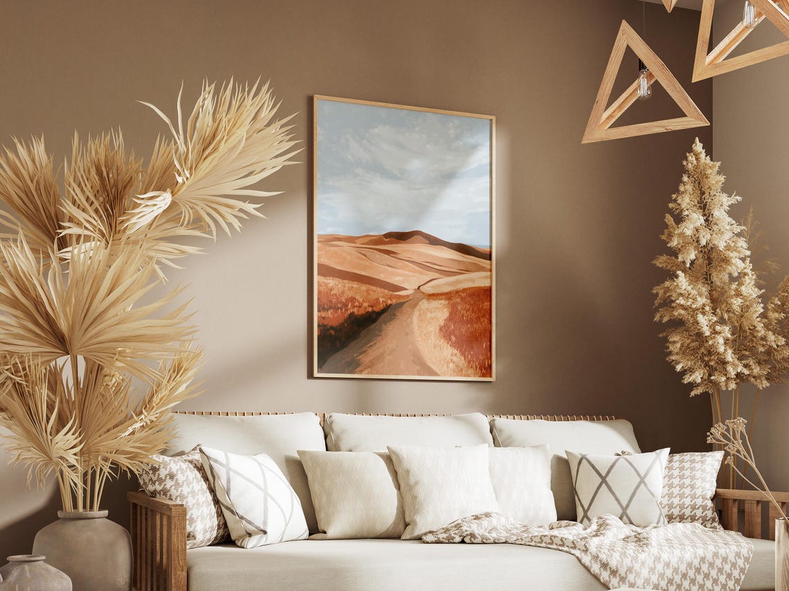 Nebraska Sandhills Prairie Road Golden Rolling Hills Art Poster - Image 3
