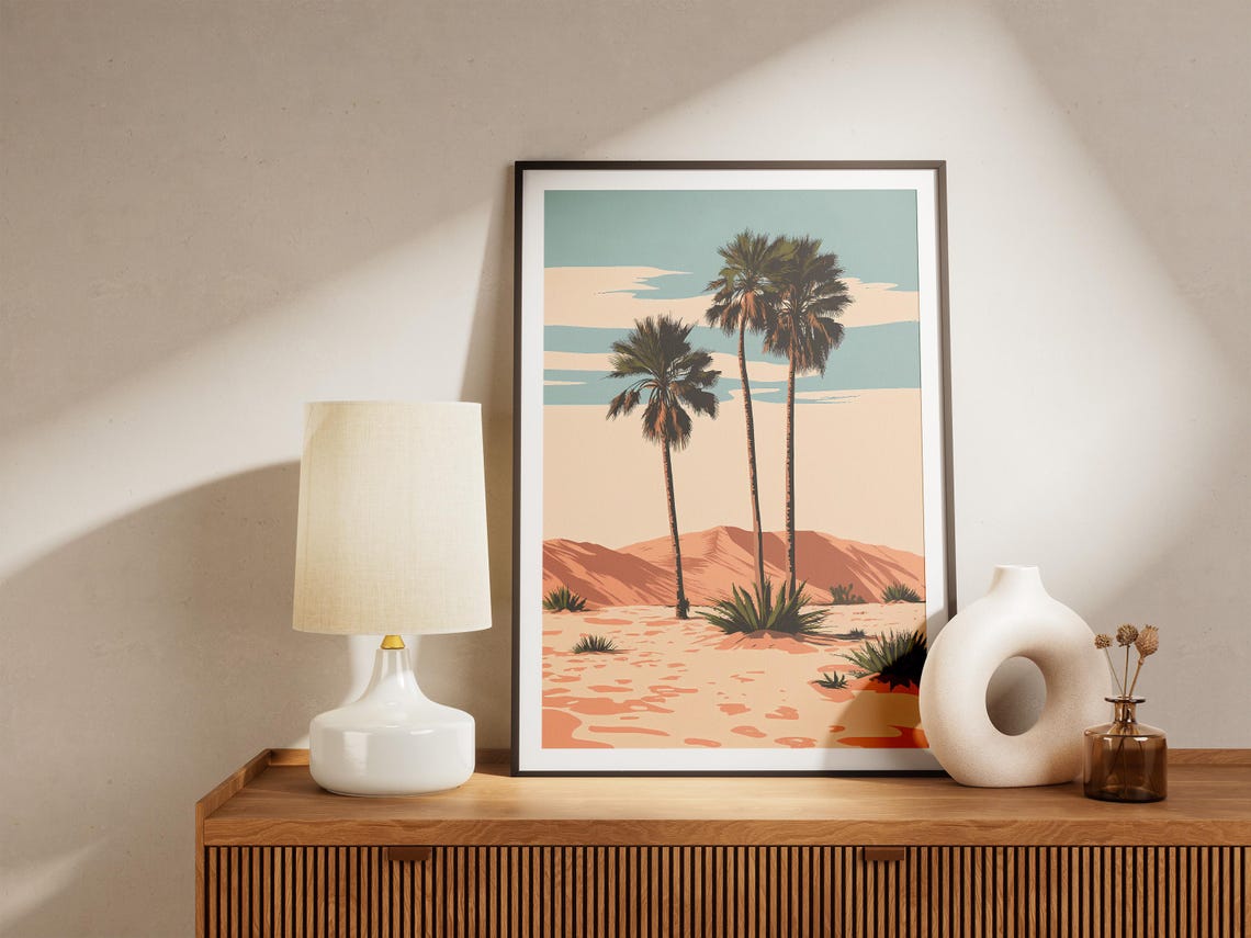 Namibia Desert Palm Trees Poster African Desert Landscape Wall Decor - Image 4