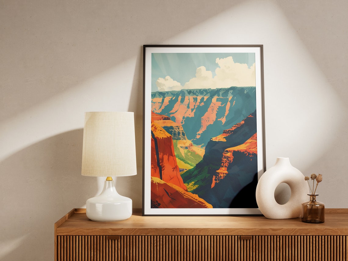 Deep Canyon Vista With Layered Colorful Cliffs Travel Poster - Image 2
