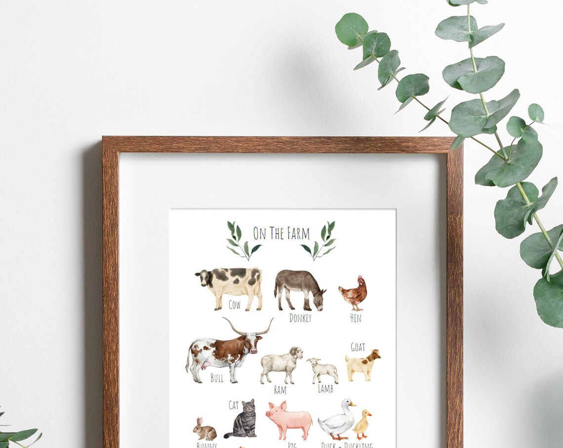 Farm Animals Poster, Beautiful Farmyard Animal Selection