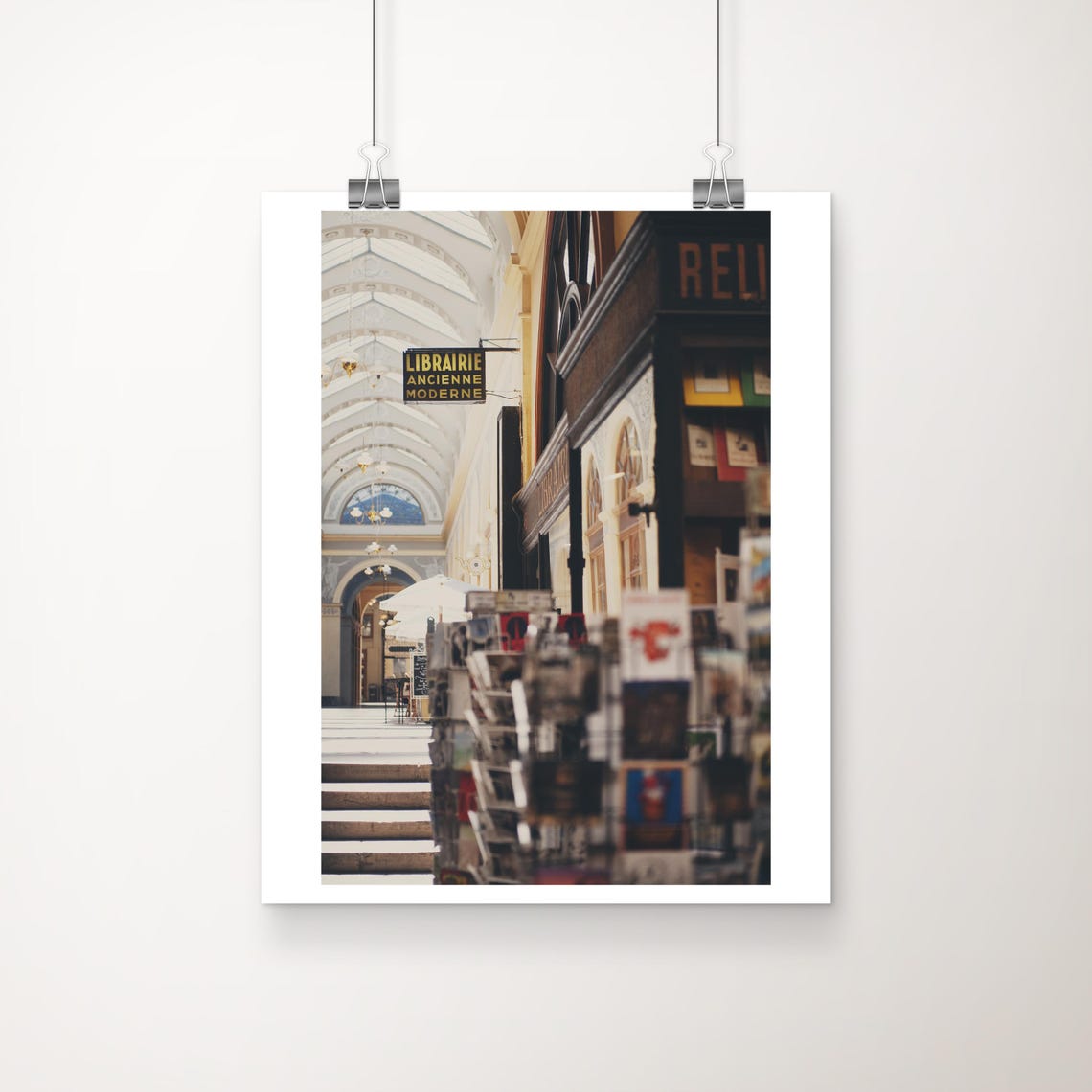 Paris Galerie Vivienne Bookstore Arcade Vintage French Travel Poster