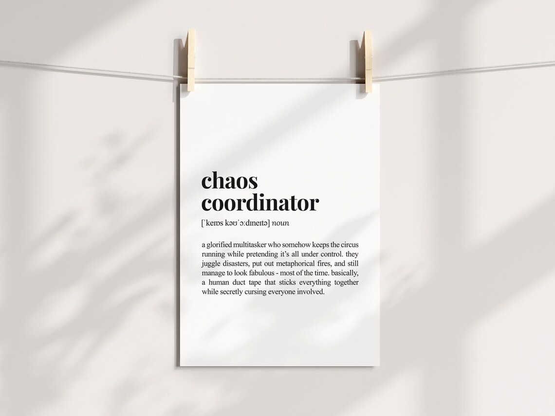 Chaos Coordinator Definition Art Print, Office Decor - Image 3
