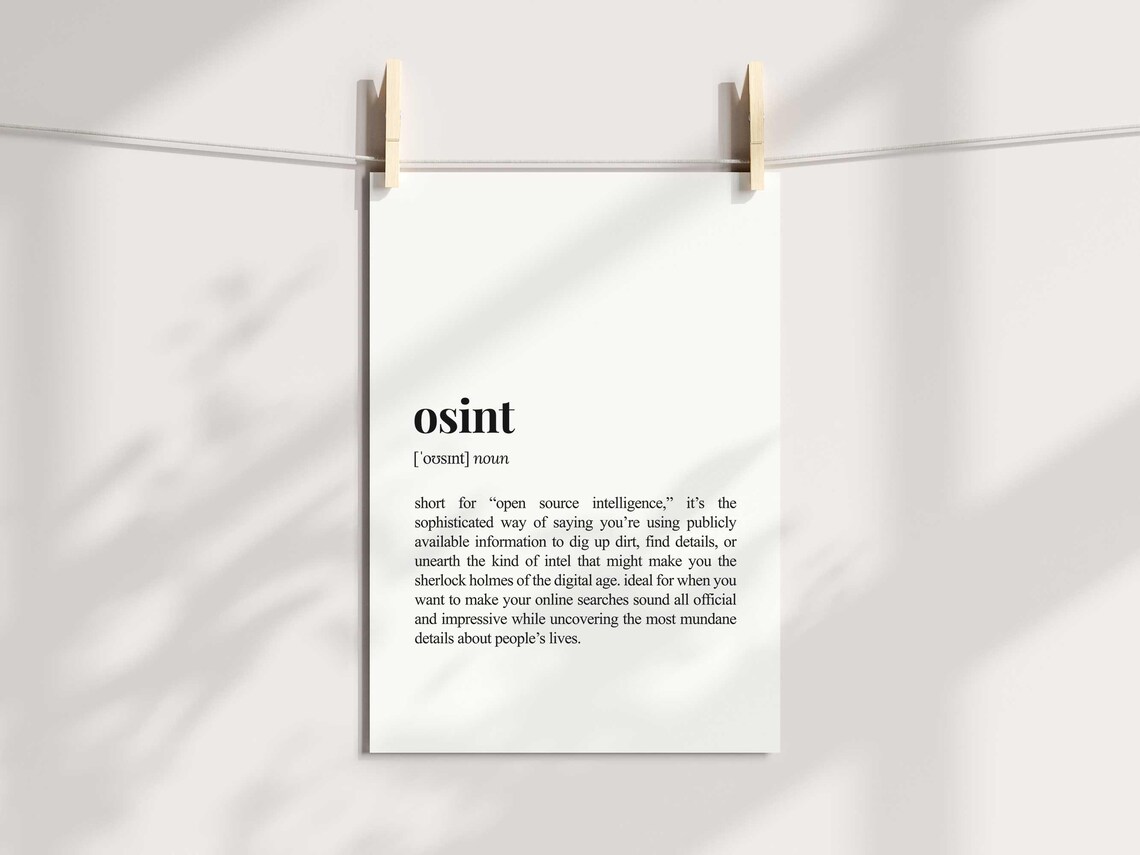 Sarcastic Osint Definition Funny Office Art Print - Image 3