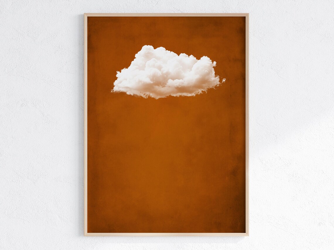Rusty Copper Cloud Abstract Vintage Wall Art Print