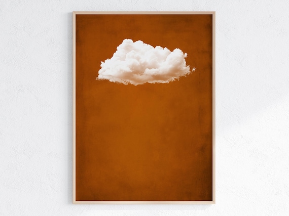 Rusty Copper Cloud Abstract Vintage Wall Art Print