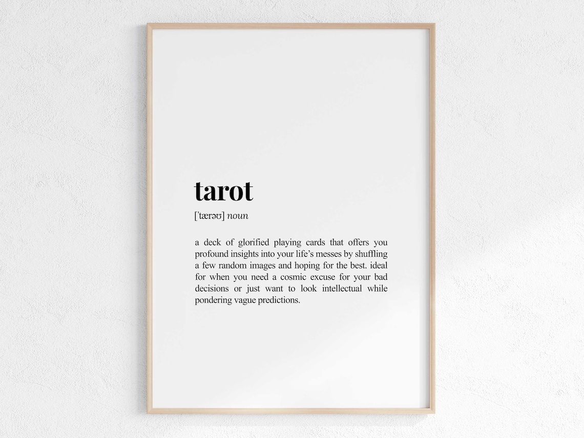 Funny Tarot Definition, Sarcastic Gift for Tarot Reader