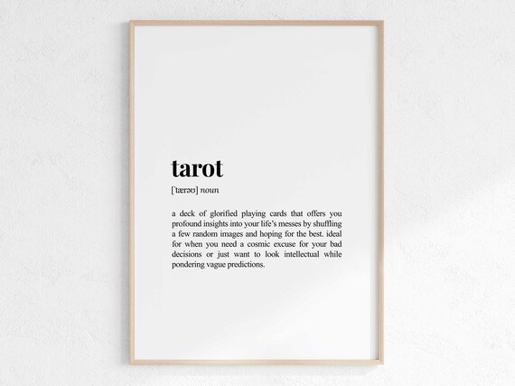 Funny Tarot Definition, Sarcastic Gift for Tarot Reader