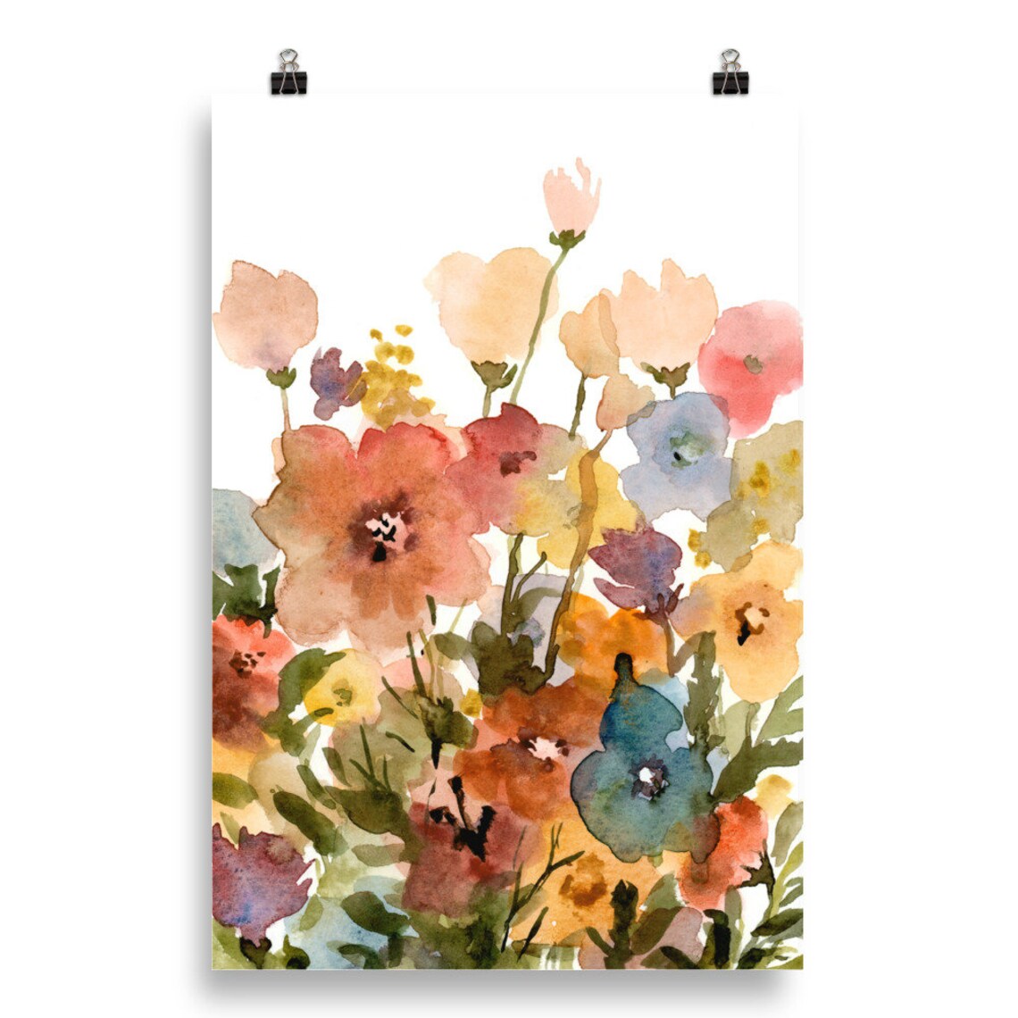 Wildflowers Painting Abstract Floral Art Print