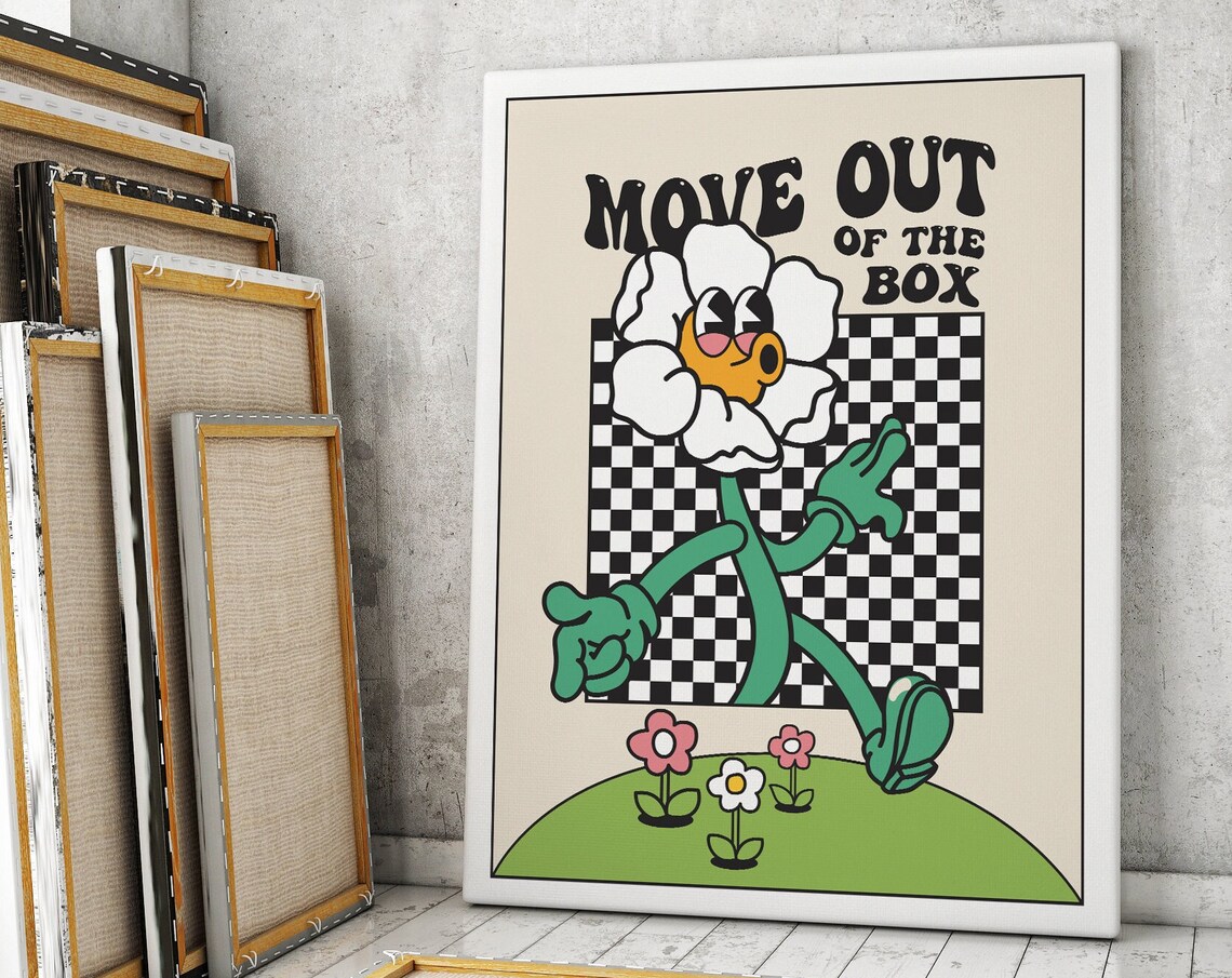 Move Out Of The Box Motivation Poster, Quote Print - Image 2