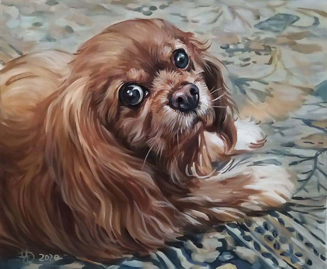 Portrait Of A Dog Portrait Of A Pet Personal Portrait Of A Dog Portrait Oil On Portrait Of A Handmade Pet Best Friend Gift - Image 3