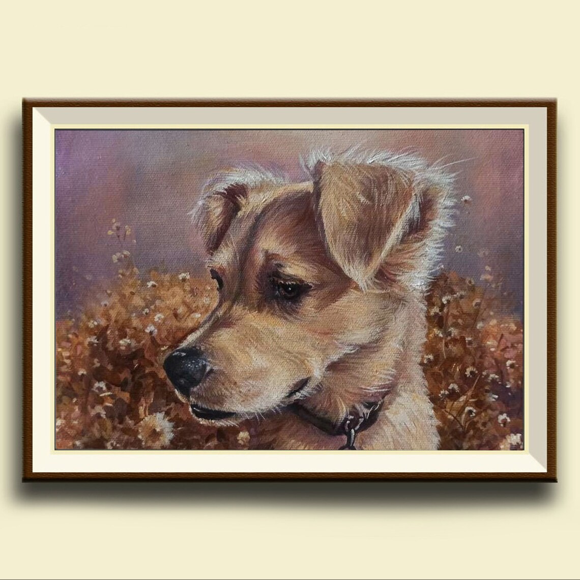Dog Portrait, Handmade Oil Portrait Art Print Gift - Image 2