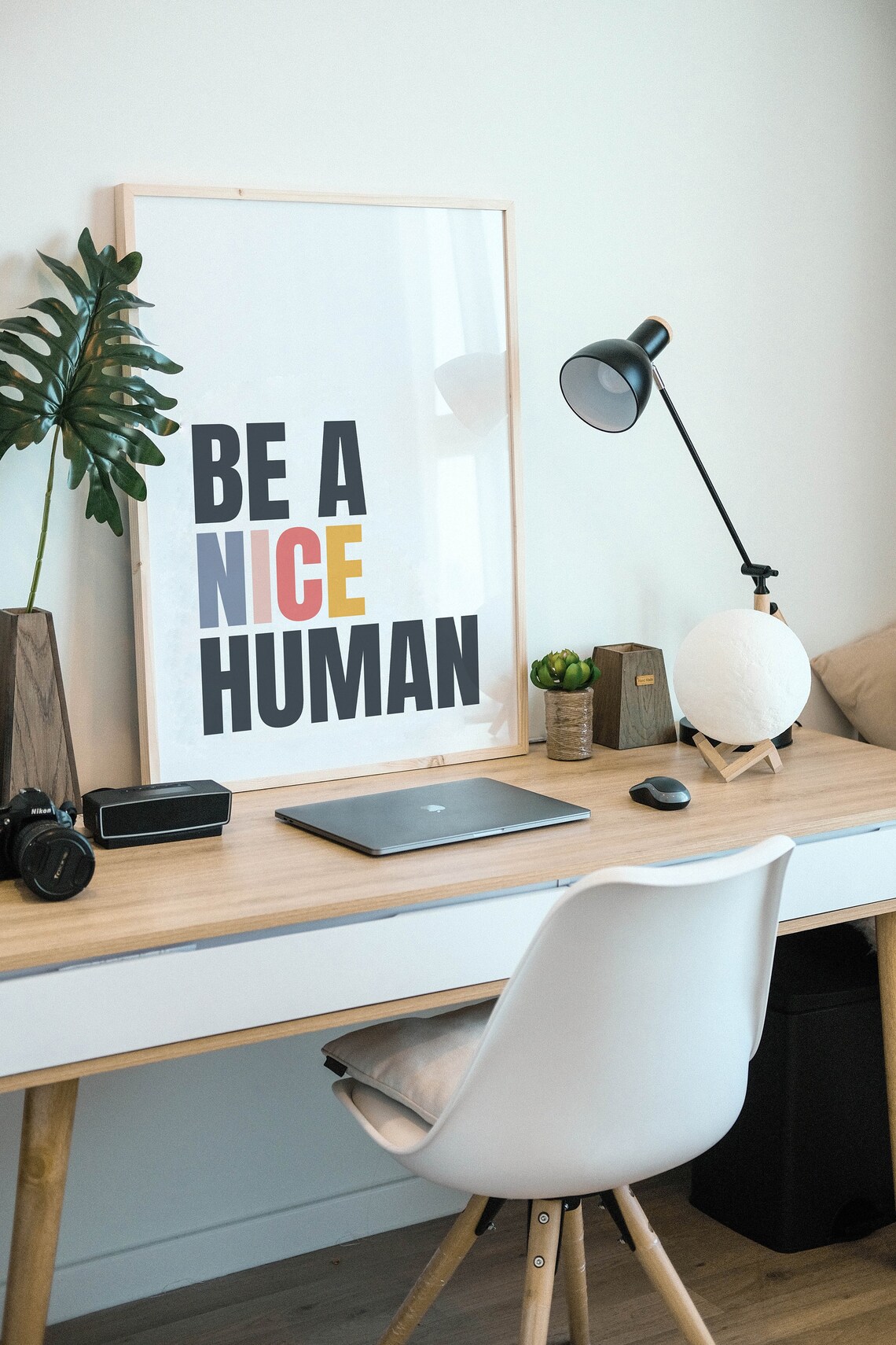 Be A Nice Human Motivational Typography Art Print - Image 4