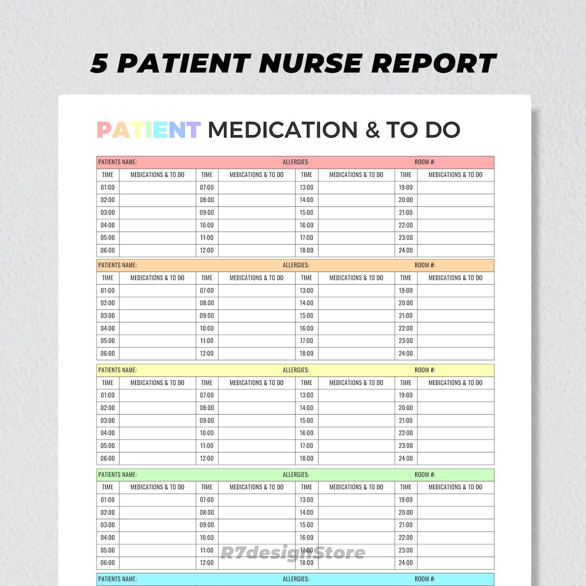 Nurse Report Patient Med Surg Shift Planner Art Print - Image 3