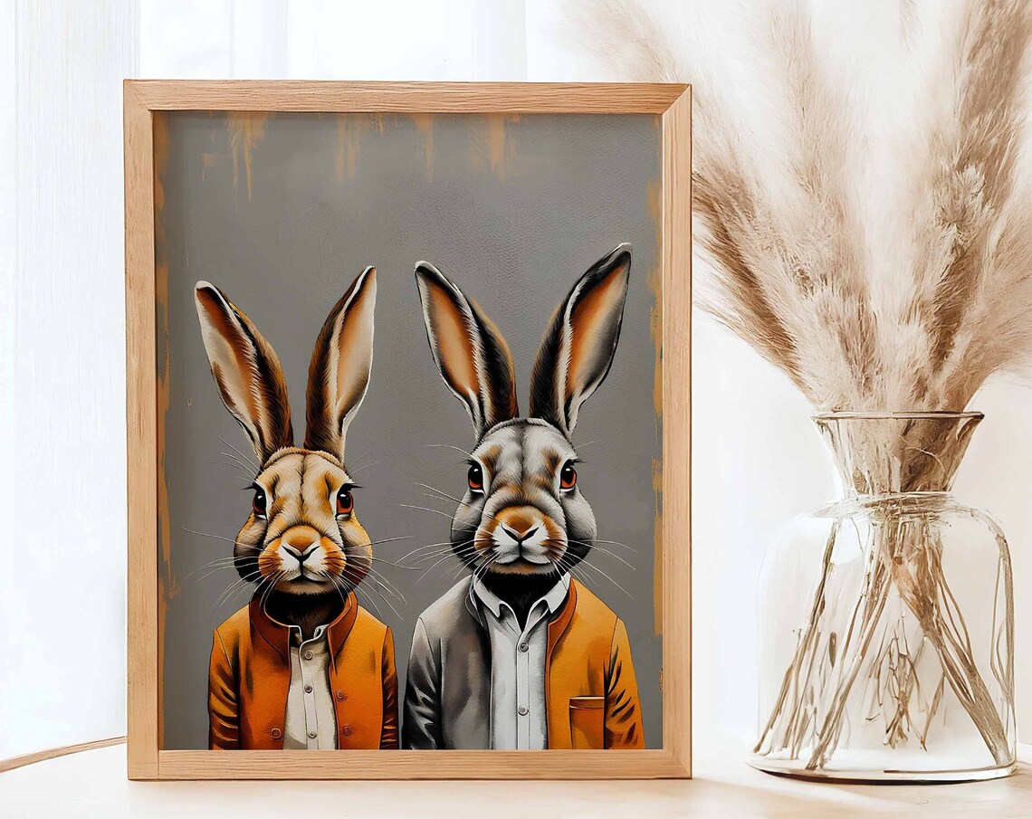 Modern Rabbit Farmhouse Wall Decor, Spring