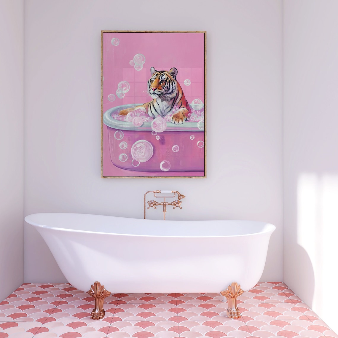 Tiger In A Bathtub Maximalist Poster - Image 2