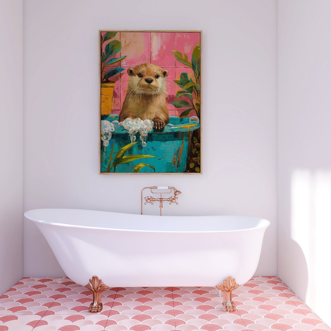 Cute Otter In A Bathtub, Bathroom Decor Art Print - Image 5